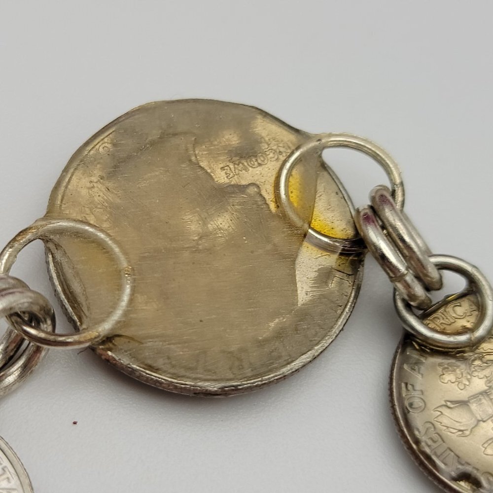 Vintage ALABAMA CRIMSON TIDE Enamel Coin Chain Link Bracelet 6 Inch - Picture 10 of 13